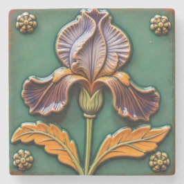 Paarse en Oranje iris Stenen Onderzetter