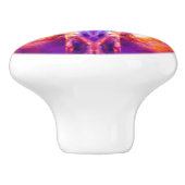 Paarse en oranje kaleidoscoop keramische knop (Zijkant)