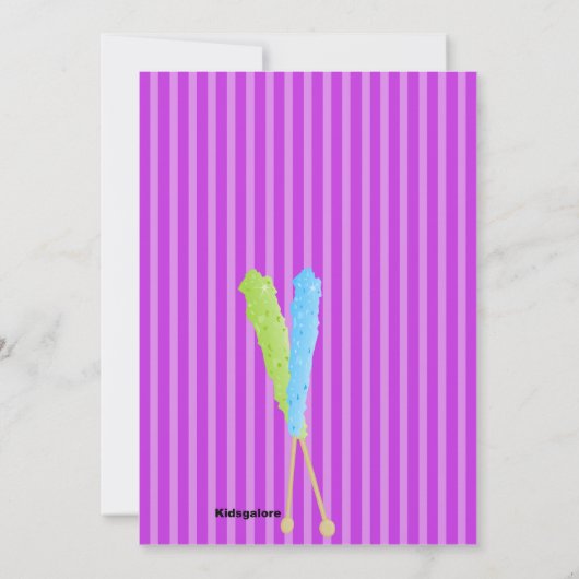 Paarse en Oranje Lollipop Girls - Uitnodiging (Achterkant)