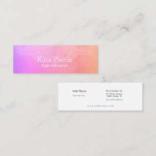 Paarse en Oranje Mandala Mini Visitekaartje Klantenkaartje