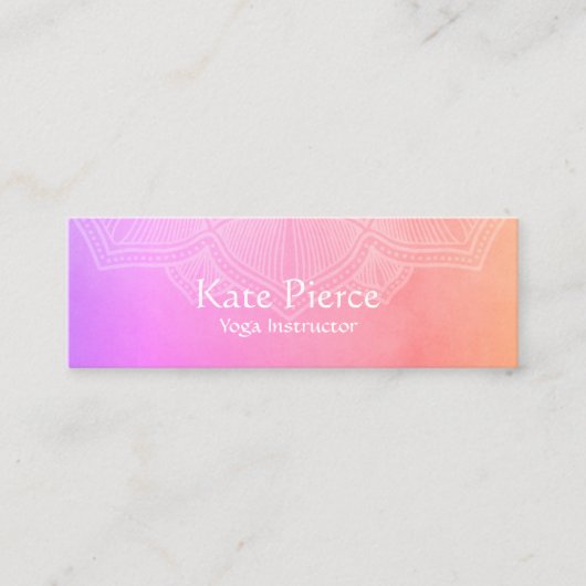 Paarse en oranje Mandala Minivisitekaart Klantenkaartje (Voorkant)