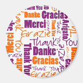 Paarse en Oranje | Meertalig bedankt Magneet (Voorkant)