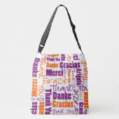 Paarse en Oranje meertalige dank Crossbody Tas (Achterkant)