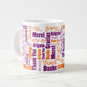 Paarse en Oranje meertalige dank Grote Koffiekop