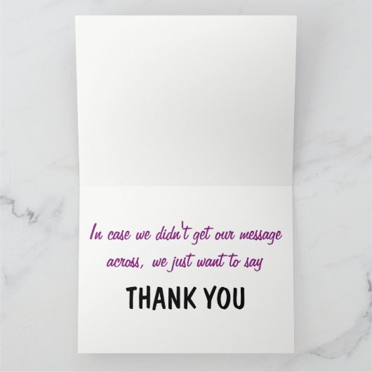 Paarse en Oranje meertalige Dank u Sjabloon (Binnen)