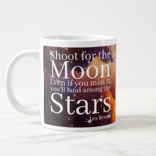 Paarse en Oranje nevel met Inspirerend quote Grote Koffiekop
