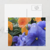 Paarse en Oranje Pansies met Green Floral Foto 481 Briefkaart (Voorkant / Achterkant)