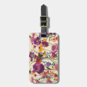 Paarse en Oranje papaver Melody Bagagelabel (Voorkant verticaal)