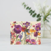 Paarse en Oranje papaver Melody Briefkaart (Staand voorkant)