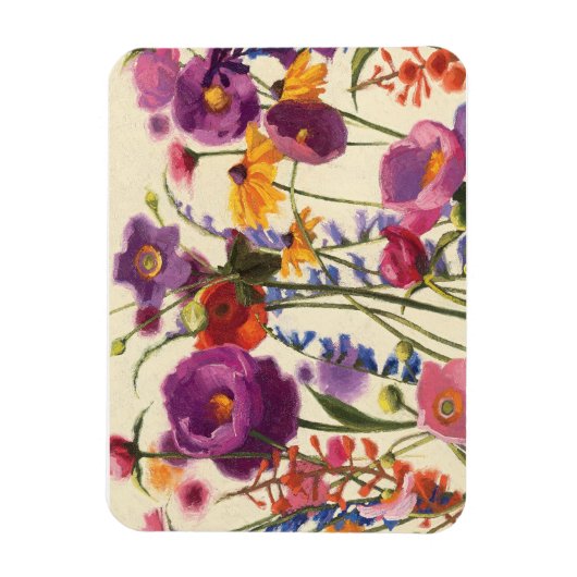 Paarse en Oranje papaver Melody Magneet (Verticaal)