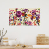 Paarse en Oranje papaver Melody Poster (Keuken)