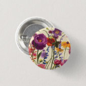 Paarse en Oranje papaver Melody Ronde Button 3,2 Cm (Voorkant /achterkant)