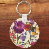 Paarse en Oranje papaver Melody Sleutelhanger (Voorkant)