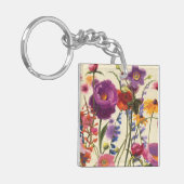 Paarse en Oranje papaver Melody Sleutelhanger (Voorkant Links)