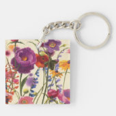 Paarse en Oranje papaver Melody Sleutelhanger (Achterkant)