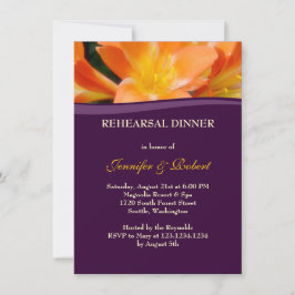 Paarse en Oranje repetitie Dinner Party Kaart