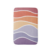 Paarse en oranje retro stijl golven badmat (Voorkant Verticaal)