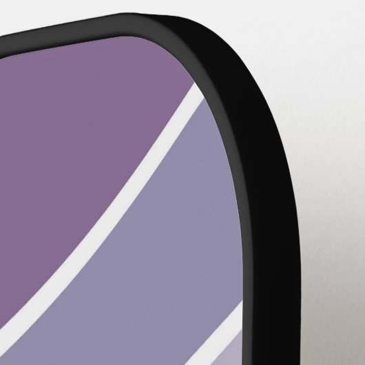 Paarse en oranje retro stijl golven pickleball paddle (Links Detail)