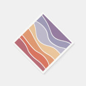 Paarse en oranje retro stijl golven servet (Hoek)