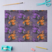 Paarse en Oranje Rozen Halloween-decoupage Tissuepapier (Craft)