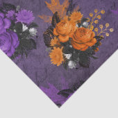 Paarse en Oranje Rozen Halloween-decoupage Tissuepapier (Detail)