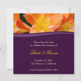 Paarse en Oranje Save the Date Invitation