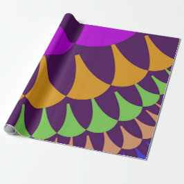Paarse en Oranje schalen Cadeaupapier