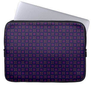 Paarse en Oranje Schoolgeest Sportteam Laptop Sleeve