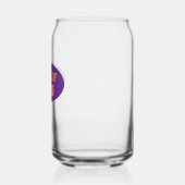 Paarse en Oranje Schoolkleuren Klassenjaar Blikvorm Glas (Links)