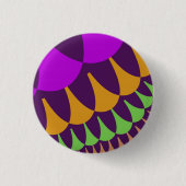 Paarse en oranje schubben ronde button 3,2 cm (Voorkant)