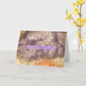 Paarse en Oranje Tie Dye, Happy Birthday! Kaart (Gele Bloem)