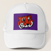 PAARSE EN ORANJE TIGER TRUCKER PET (Voorkant)