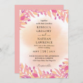 paarse en oranje uitnodigingen voor valbruiloft (Voorkant / Achterkant)