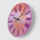 Paarse en Oranje Waterverf Grote Klok (Hoek)