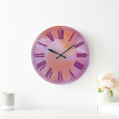 Paarse en Oranje Waterverf Grote Klok (Huis)