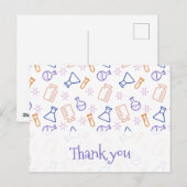 Paarse en Oranje Wetenschappelijke Dankjewel  Briefkaart (Voorkant / Achterkant)