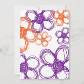 Paarse en Oranje Wilde Bloemen 5x7 Uitnodiging (Achterkant)