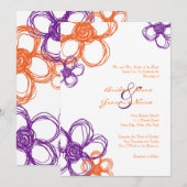 Paarse en Oranje Wilde Bloemen 5x7 Uitnodiging (Voorkant / Achterkant)