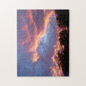 Paarse en Oranje wolken op zonsondergang Legpuzzel (Verticaal)