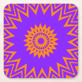 Paarse en Oranje zonnestralen Kartonnen Onderzetters (Voorkant)