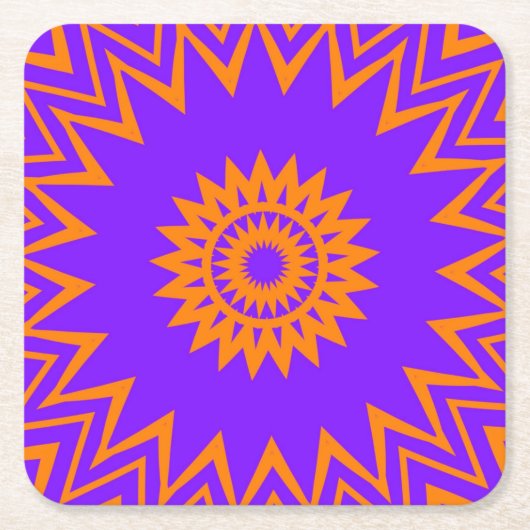 Paarse en Oranje zonnestralen Kartonnen Onderzetters (Voorkant)