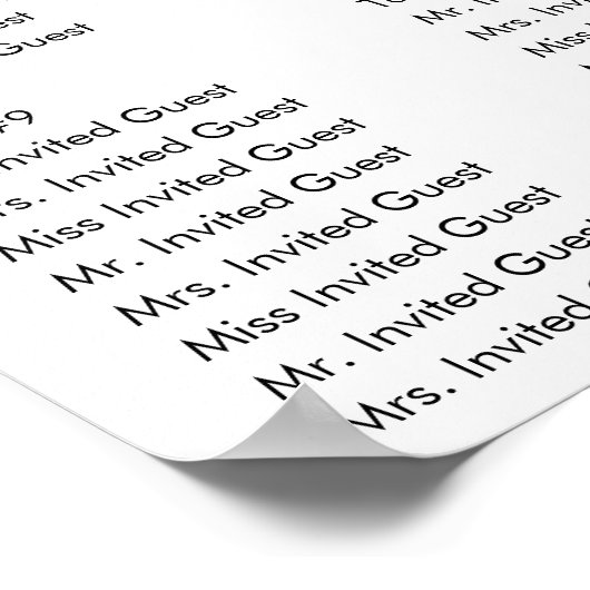 Paarse en paarsblauwe bloemen zitplaatskaart met w poster (Hoek)