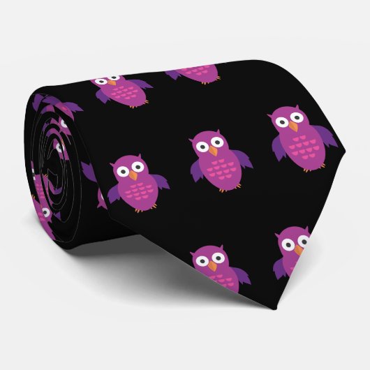 Paarse en Paarse boomgaarden Stropdas (Opgerold)