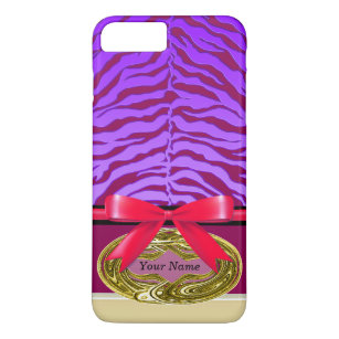 paarse en Paarse tijgerstripes (goudblauw) Case-Mate iPhone Case