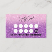 Paarse en pastelroze glitter Ombre Lash Tech Klantenkaartje (Voorkant)