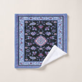 Paarse en Periwinkle Perzische Paisley Bad Handdoek (Wasdoekje)