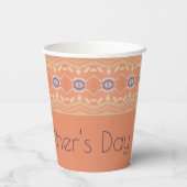 Paarse en perzikpatroon papieren bekers (Achterkant)