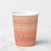 Paarse en perzikpatroon papieren bekers (Links)