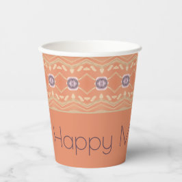 Paarse en perzikpatroon papieren bekers