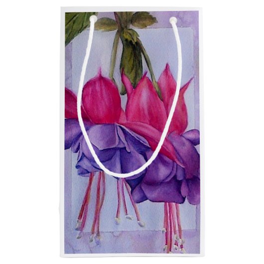 PAARSE EN PINKFUCHSIESTROOM KLEIN CADEAUZAKJE (Achterkant)